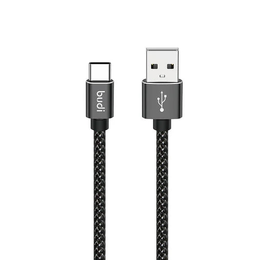 Budi 1M USB-A to USB-C Charge/Sync Cable (Black Color)